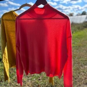 Free People hot pink cashmere sweater